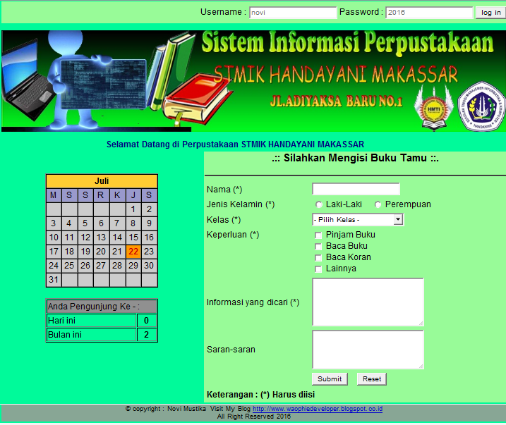 program sistem informasi perpustakaan php file